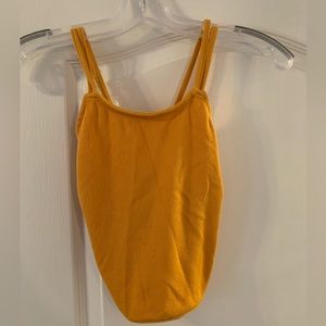 Open back Mustard yellow crop top